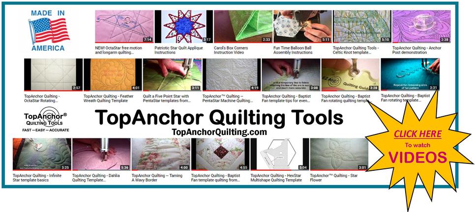 TopAnchor quilting templates, tools and accessories